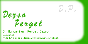 dezso pergel business card
