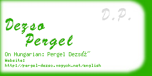 dezso pergel business card